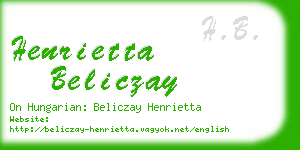 henrietta beliczay business card